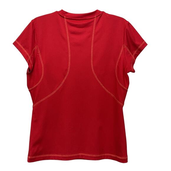 Fila Sport Top Women's Sz L Red Contrast Stitching Athletic Fit Running Workout - Picture 6 of 7